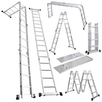 Échelle pliante multifonction en aluminium 7 en 1, échelle combinée portable, robuste, pour chantier, atelier, extérieur