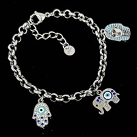 Delicaat en schattig fruitvormig oogjes chocolade donut hart zirkoon klassieke roestvrijstalen armband
