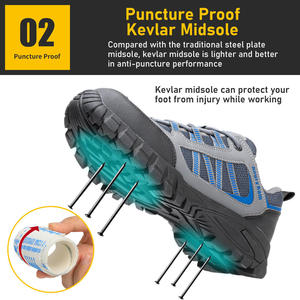 Chaussures de travail légères respirantes et désodorisantes pour hommes, chaussures de sécurité d'été avec fond en caoutchouc - Product Image 3