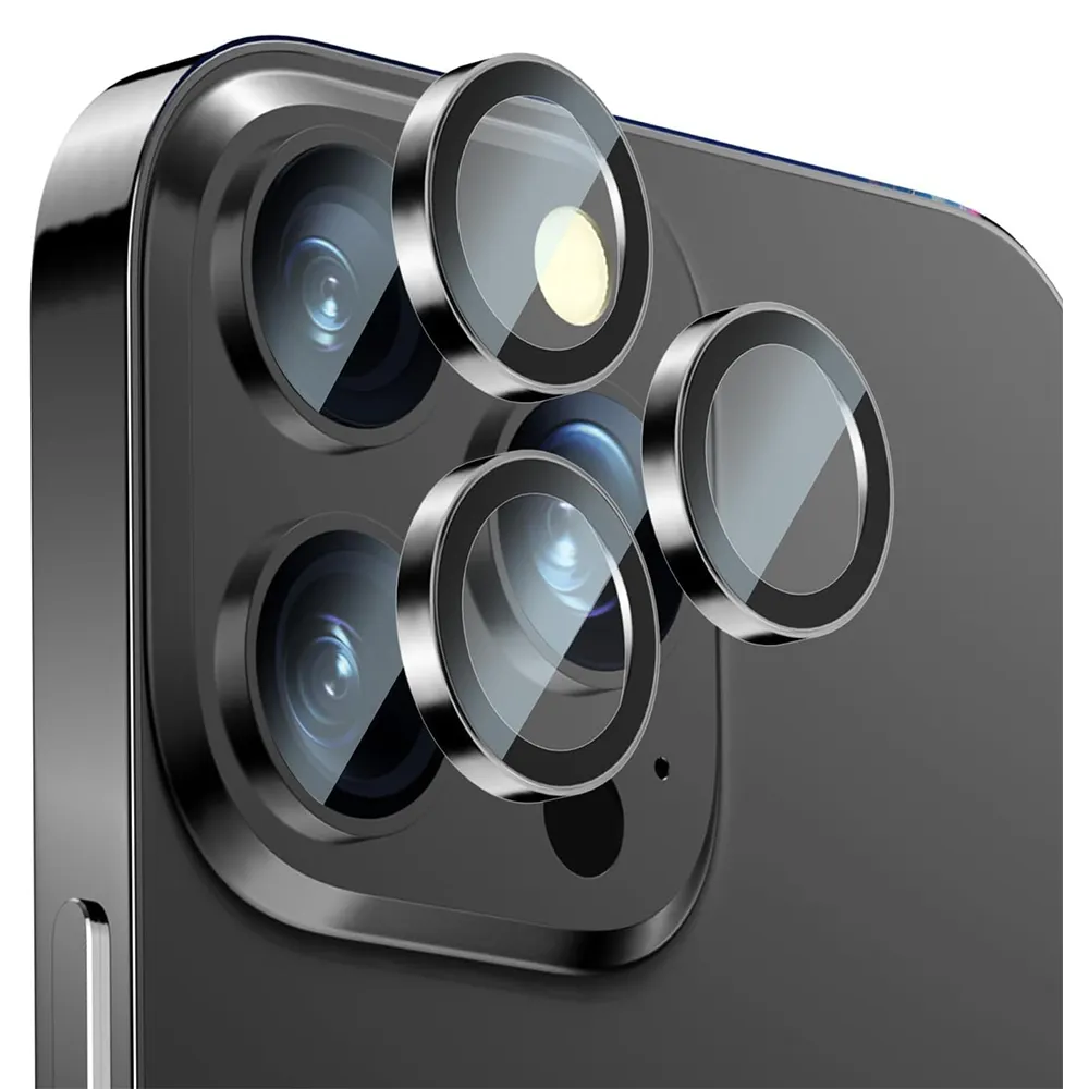 Kolay kurulum hd temizle kamera lens ekran koruyucu iPhone 14 15 pro max artı bulucu ile