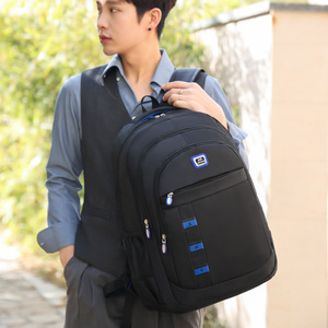 Unisex <b>Backpack</b> <b>Black</b> Large Capacity Waterproof Computer Interlayer Everyday Outdoor Travel Student Laptop Bag Spring 2023 - Product Image 2