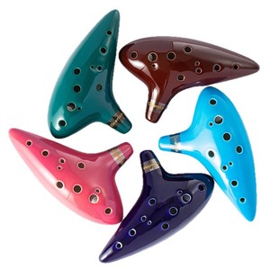 Ocarina en céramique à 12 trous, flûte à vent alto C, <span class=keywords><strong>instrument</strong></span> de musique avec livre de chansons, cordon de cou et partition musicale - Product Image 5