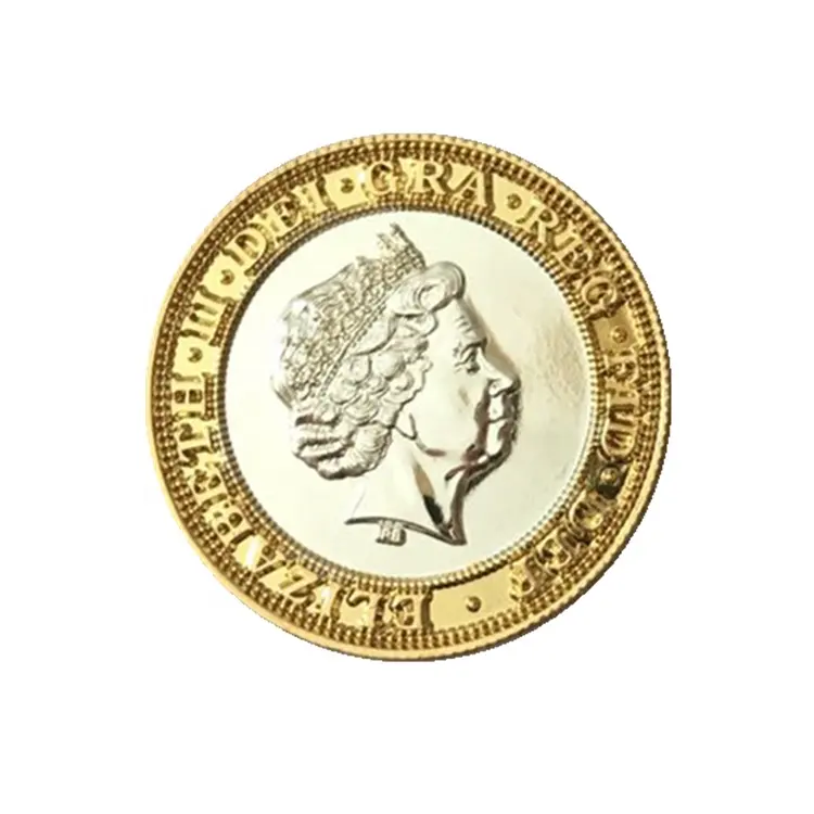 custom 3D logo with double plate brass euro coin
