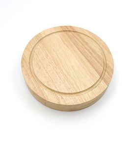 Nouvel ensemble d'accessoires de cuisine en bois au design tendance, planche à fromage ronde en bois avec couteaux, vente en gros - Product Image 3