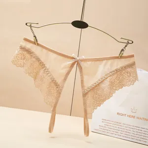 Ladies Underwear G-string Panties Sexy Women High Quality Low Waist Lace Thongs Crotchless Panties Sexy