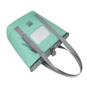 Insulated Cooler Bag 20L Mint Green Handle Zipper Closure Picnic Food Storage - Product Image 4