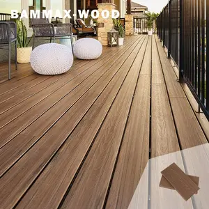 Deck de madeira com tampa co-extrudada para exterior, varanda, terraço, jardim, piscina, piso composto de madeira WPC para exterior, piso de madeira para engenheiro
