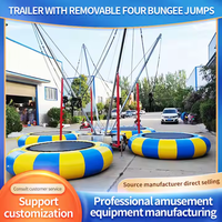 Vente en gros de jeux de sport de plein air Bouncer Jumper Trampoline élastique gonflable pour 4 personnes avec remorque