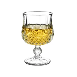 Modern Europe Diamond Design Crystal Glass Wine Goblet Transparent Brandy Snifters For Party Bar Hotel Restaurant Home