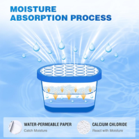 Boîte absorbante d'humidité 3-en-1 à la lavande avec logo personnalisé, 230g 500ml, déshumidificateur parfumé au chlorure de calcium, anti-moisissure, vente en gros OEM