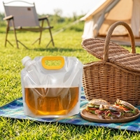 Pochette de voyage transparente réutilisable avec bec verseur et bouchon hermétique pour boissons froides, thé au lait, eau pure, sac de stockage de liquides