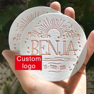 Manufacturers Custom Coasters Logo Non Slip Juice Milk Coffee Tea Beer Coaster Waterproof Disposable Paper Coasters For Drink