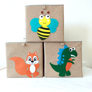 Contenedores de Almacenamiento Rectangulares Plegables con Diseño de Animales, Caja de Juguetes de Tela, Organizador con Embalaje de Cartón para Niños - Product Image 3