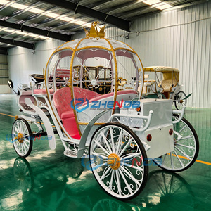 Carruaje Eléctrico ZHENDA de Cenicienta, Blanco, Rosa y Dorado, Carro de Paseo al Aire Libre, Transporte Especial, Carruaje de Calabaza - Product Image 3