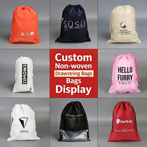 Sac à dos promotionnel en non-tissé personnalisé avec cordon de serrage, pour l'extérieur, avec logo personnalisé, vente en gros, doux, lavable, réutilisable, style simple - Product Image 3