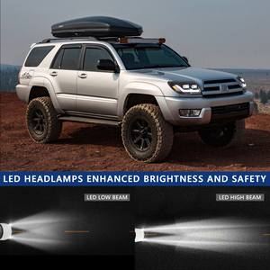 مصابيح أمامية LED من HCMOTIONZ للجيل الرابع من تويوتا فورانر 2003-2009، مجموعة مصابيح أمامية مع إضاءة نهارية وحركة عند التشغيل - Product Image 2
