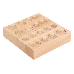 XC Montessori Family Edition Wooden Socket Cylinder <b>Educational</b> <b>Toy</b> Animals Nature Theme 40-Piece Matching Blocks 8-13 Years - Product Image 5