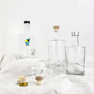 도매 맞춤형 인쇄 750ml 보드카 유리 주류 주류 병 75cl 알코올 위스키 위스키 테킬라 진 병 코르크