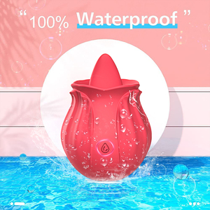 Vibratore per massaggio del corpo con rosa clitoride 2 IN 1 goditi un incredibile piacere sessuale 10 modalità di leccatura delle vibrazioni Mini massaggio alla masturbazione - Product Image 4