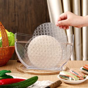 Hojas de papel de arroz con certificación ISO para rollos de primavera Envoltura vietnamita Hojas redondas y cuadradas de 30cm para niños y adultos - Product Image 1