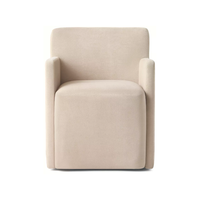 Fauteuil contemporain et ensemble de chaises de salle à manger en bois massif, matériau écologique, pour appartement, café, maison, mobilier naturel