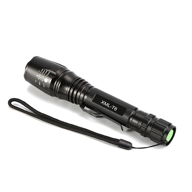 10W Long Range Super Bright Self Defensive Zoom Rechargeable Tactical Flashlight Waterproof