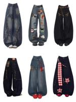 Celana Jeans Wanita High Waisted Model Baru, Longgar, Nyaman, Lurus, Ramah Lingkungan, Bernapas, 12oz, Cetak Sesuai Pesanan