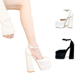 Chaussures Femme Plateforme Cristal Sexy Stripper Talon Épais Rétro Chaussures à Plateforme pour Femmes - Product Image 6