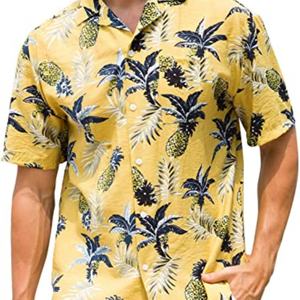 Camisas Hawaianas Tropicales Modernas para Hombre con Cuello Camisero, Camisa Floral para Vacaciones en la Playa, Camisa Casual con Estampado Floral de Manga Corta con Botones - Product Image 5
