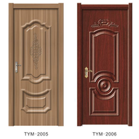 Porte intérieure moderne en PVC et bois avec isolation phonique pour appartement, chambre, hôtel, garantie 1 an, OEM/ODM pris en charge