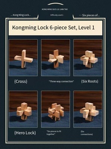 Kongming Luban lucchetto Set completo per bambini giocattolo educativo di intelligenza fabbrica Stress sollievo giochi di scacchi all'ingrosso - Product Image 4