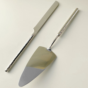 Cake Knife And Spatula <b>Set</b> 304 Stainless Steel Round Diamond Hammer Texture Non Stick <b>Baking</b> Tool For Cake Decorating - Product Image 3