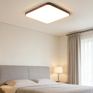 Lámpara de <span class=keywords><strong>Techo</strong></span> LED Moderna de <span class=keywords><strong>Madera</strong></span> con Cubierta Acrílica y Altura Ajustable para Sala de Estar y Dormitorio - Product Image 4