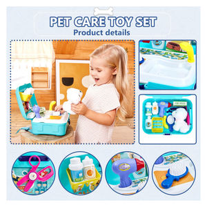 Plastic Voorschoolse Dierenverzorgingsspeelgoed Rollenspel Dokterset Dierenspelletjes Voeren Hondenrugzak Kinderen Cadeaus Schattig Hondenspeelgoed - Product Image 3