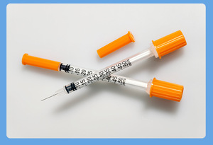 Siêu mịn cam đầu dùng một lần insulin ống tiêm với kim an toàn thú y ống tiêm cho bệnh nhân tiểu đường - Product Image 5