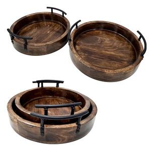 Khay gỗ tròn trang trí Khay gỗ tròn dùng để phục vụ Khay gỗ tròn lớn - Product Image 6