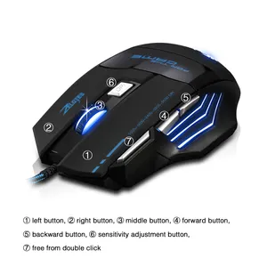 ZELOTES T-80 Wired Game Mouse Computer Accessories 7 Programmable Buttons