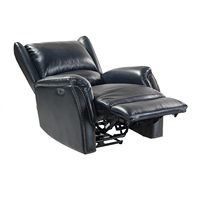 Sillón Reclinable Eléctrico de Cuero Genuino Moderno con Reposabrazos Acolchados y Soporte Ergonómico para la Espalda, para la Comodidad del Salón