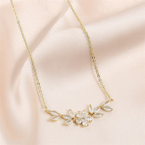 Rakol ZPN277 Elegantes Accesorios de Moda Joyería Estilo Vintage para Mujer con Forma de Flor con Cadena de Eslabones - Product Image 5