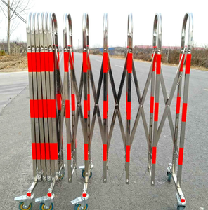 Barrière de sécurité mobile <span class=keywords><strong>extensible</strong></span> en acier inoxydable avec garde-corps télescopique, barrières temporaires de contrôle du trafic - Product Image 3