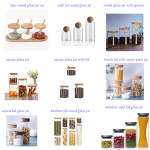 High Borosilicate Canister Spice <strong>Kitchen</strong> Food Glass <strong>Storage</strong> <strong>Jars</strong> With Bamboo Lid - Product Image 2
