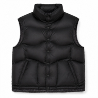 Gilet matelassé noir personnalisé pour femme, col montant, fermeture à boutons-pression, sans manches, manteau matelassé, OEM ODM, vente en gros