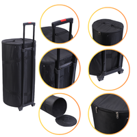 Valise de rangement à roulettes en tissu pour présentoirs pliables, légère, durable et facile à transporter pour les salons professionnels et les événements.