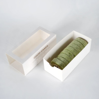 Boîte transparente pour muffins et gâteaux, boîte transparente longue pour macarons, idéale pour gâteaux d'anniversaire, rouleaux suisses et desserts en carton.