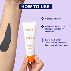 Crème Détoxifiante Sous les Aisselles au Charbon Actif avec Vitamine C et AHA - Crème Déodorante Purifiante et Éclaircissante pour un Nettoyage en Profondeur des Pores et un Contrôle des Odeurs - Product Image 4