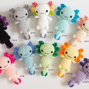 Personalizado Plushie anfibios lagarto Albino <span class=keywords><strong>Ajolote</strong></span> Peluche Axolotl mascota de peluche Crochet Animal Amigurumi bebé suave juguetes muñeca - Product Image 2