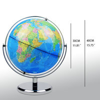 Globe terrestre d'éducation scientifique, taille 30cm Globe mondial Globe arqué avec Base en métal