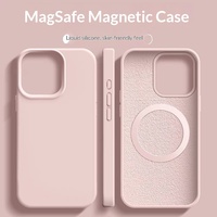 Casing Ponsel Silikon Cair untuk iPhone 15 16 17 18 Pro Max dengan Cincin Magnetik Terintegrasi, Matte, Anti Benturan, dan Lembut