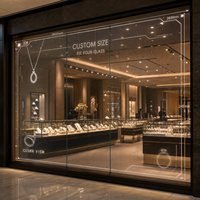 Écran LED transparent sur mesure pour vitrine de bijouterie, affichage publicitaire sur fenêtre