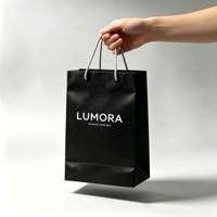 Sacs cadeaux de luxe personnalisés avec logo noir mat laminé, dorure à chaud premium, réutilisables, imperméables et écologiques